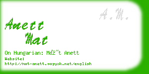 anett mat business card